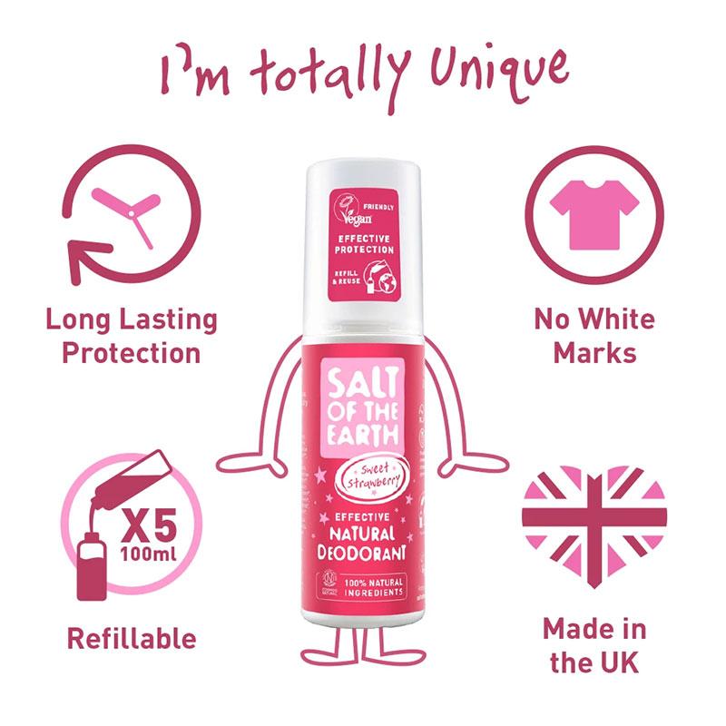 Salt of The Earth Sweet Strawberry Natural Spray Deodorant 100ml
