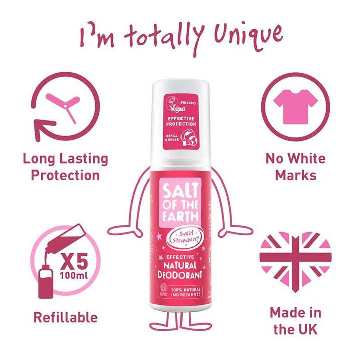 Salt of The Earth Sweet Strawberry Natural Spray Deodorant 100ml