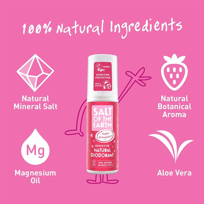 Salt of The Earth Sweet Strawberry Natural Spray Deodorant 100ml