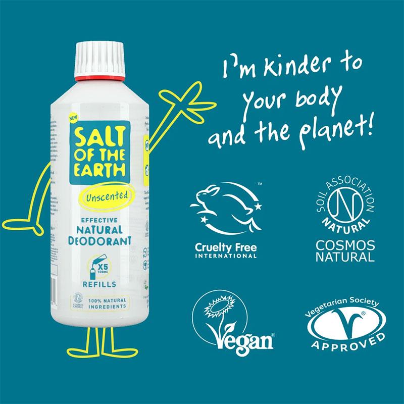 Salt of The Earth Unscented Natural Deodorant Refill 500ml