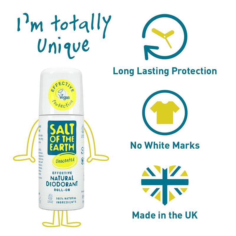 Salt of The Earth Unscented Natural Roll-on Deodorant 75ml