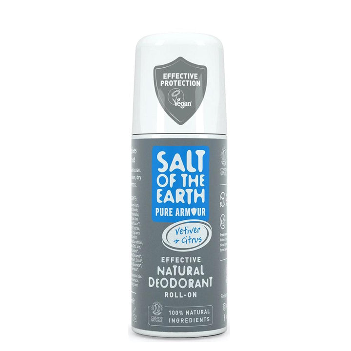 Salt of The Earth Pure Armour Vetiver &amp; Citrus Roll-on Deodorant 75ml