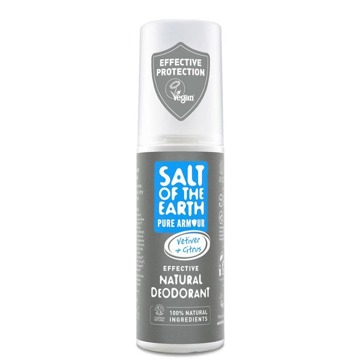 Salt of The Earth Pure Armour Vetiver &amp; Citrus Spray Deodorant 100ml