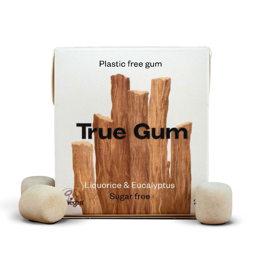 True Gum Plastic Free Chewing Gum - Liquorice &amp; Eucalyptus 21g