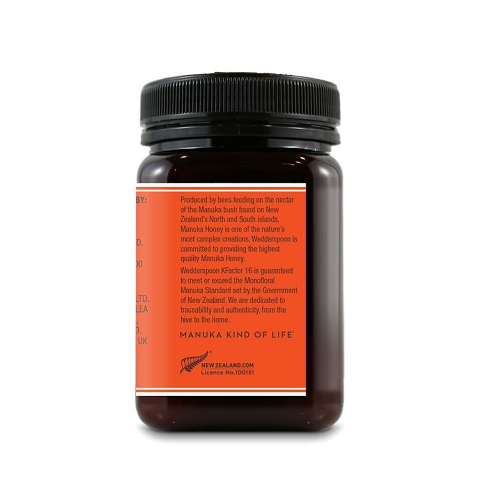 Wedderspoon Raw Manuka Honey Active KFactor 16+ 500g