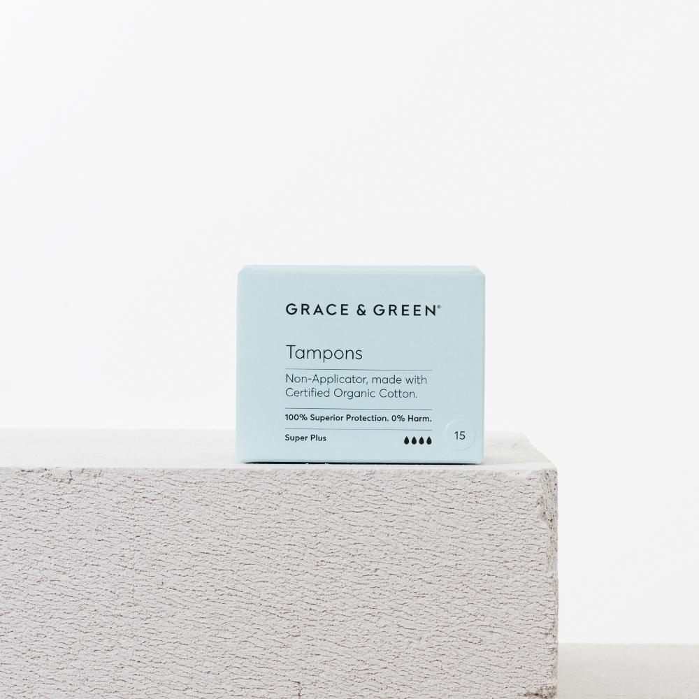 Grace & Green Non-Applicator Tampons Super Plus 15s