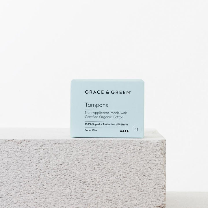 Grace &amp; Green Non-Applicator Tampons Super Plus 15s