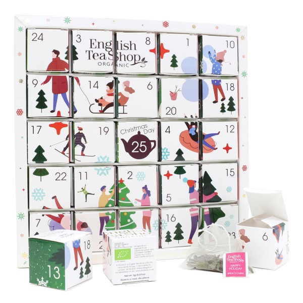 English Tea Shop White Puzzle Advent Calendar 25 Pyramid Teabags