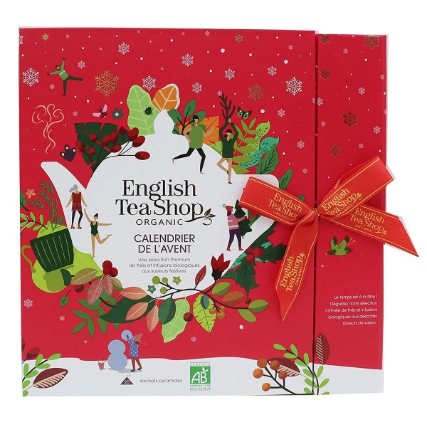 English Tea Shop Book Style Advent Tea Calendar Red 25 Teabags