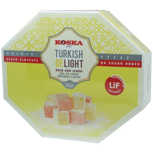 Koska Sugar Free Rose and Lemon Turkish Delights 160g