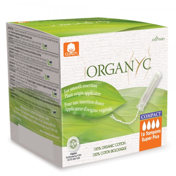 Organyc Compact Applicator Tampons Super Plus 16