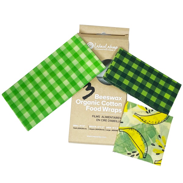 Wax Wrap Beeswax Organic Cotton Food Wraps (Set of 3)