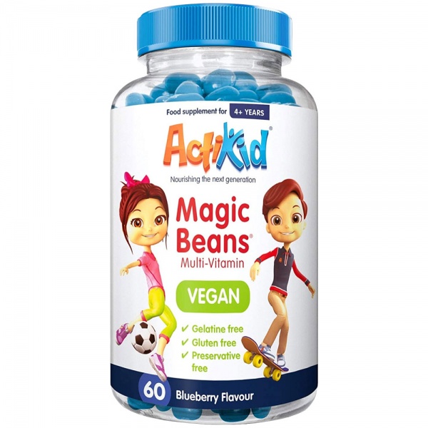 ActiKid Vegan Multi Vitamins Blueberry Flavour 60 Beans