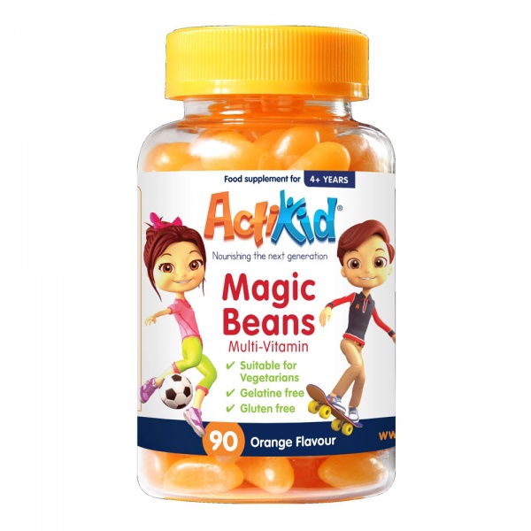 Actikid Magic Beans Multi-Vitamin Orange Flavour 90 beans