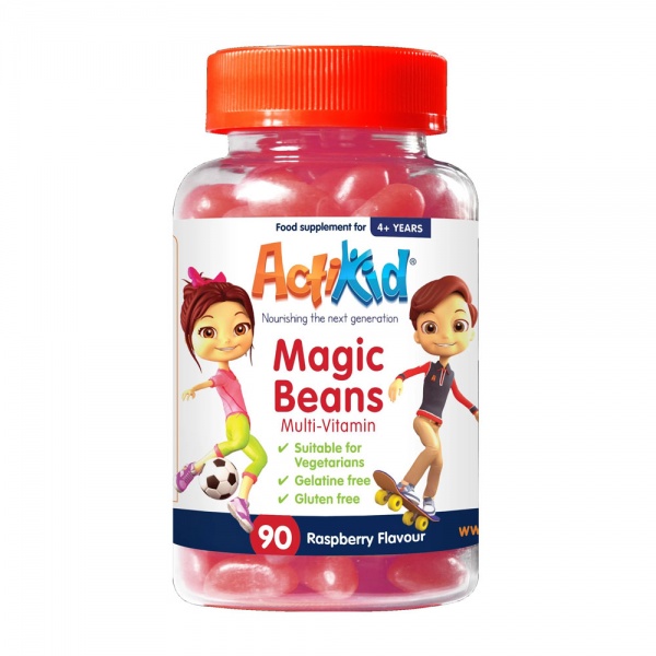 ActiKid Magic Beans Multi-Vitamin Raspberry 90 Beans