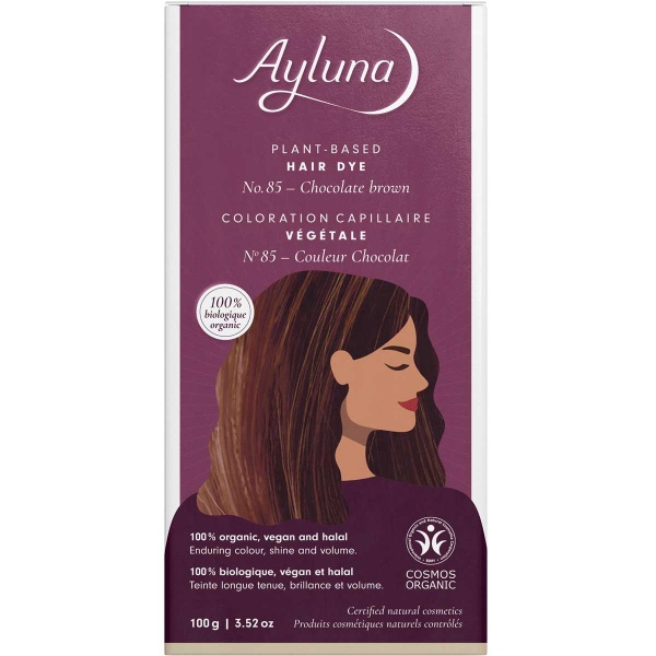 Ayluna Chocolate Brown No.85 Plant-Based Hair Dye 100g