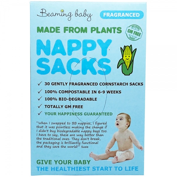 Beaming Baby Bio Degradable Cornstarch  Fragranced 30 Nappy Sacks