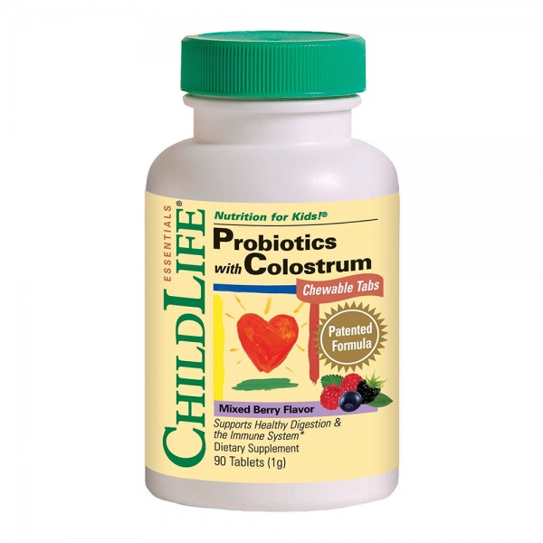 ChildLife Essentials Probiotics with Colostrum 90 Chewable Tablets