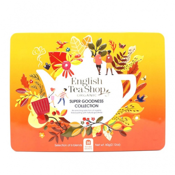 English tea Shop Organic Super Goodness Collection 36 Teabag sachets Tin
