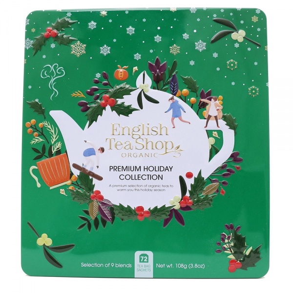 English Tea Shop Premium Holiday Collection Green Tin 72 Teabags