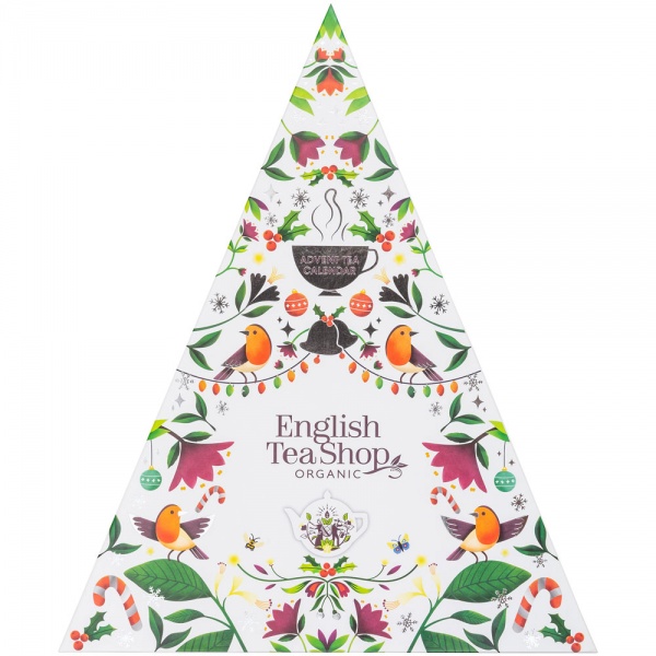 English Tea Shop Advent Calendar Trangular 25 Pyramid Biodegradable Tea Bags