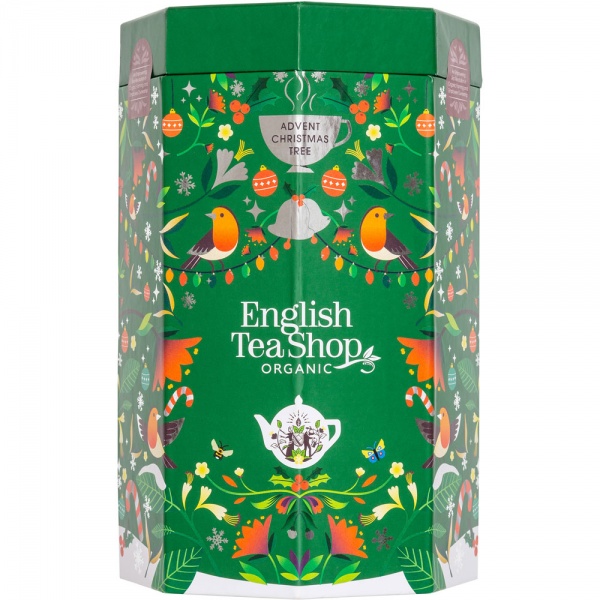 English Tea Shop Advent Calendar Tree 25 Pyramid Biodegradable Tea Bags