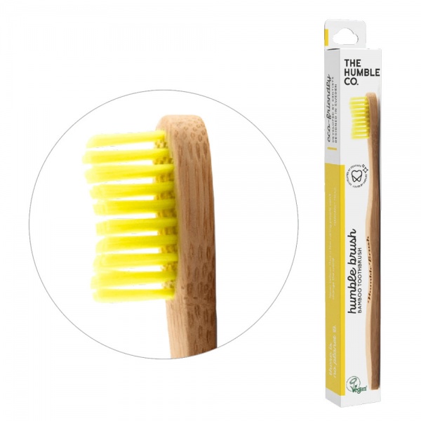 Humble Brush Adult Yellow Soft Bristles Toothbrush
