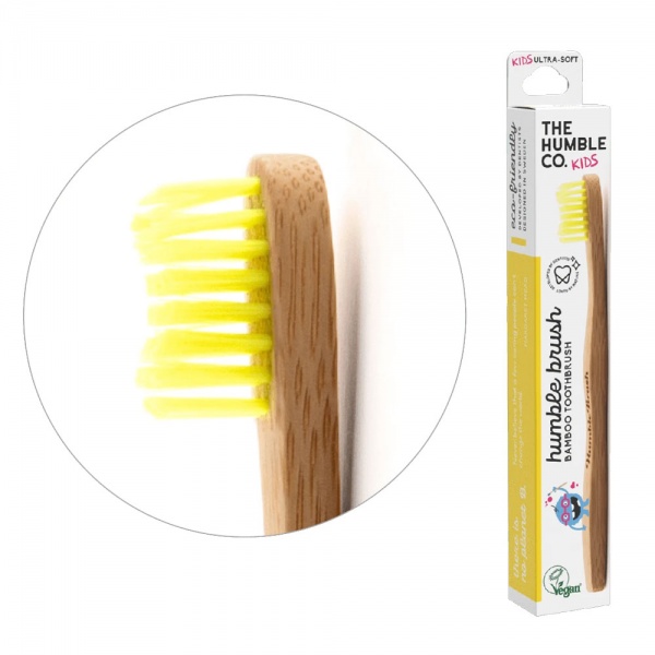Humble Brush Kids Yellow Ultra Soft Bristles Toothbrush