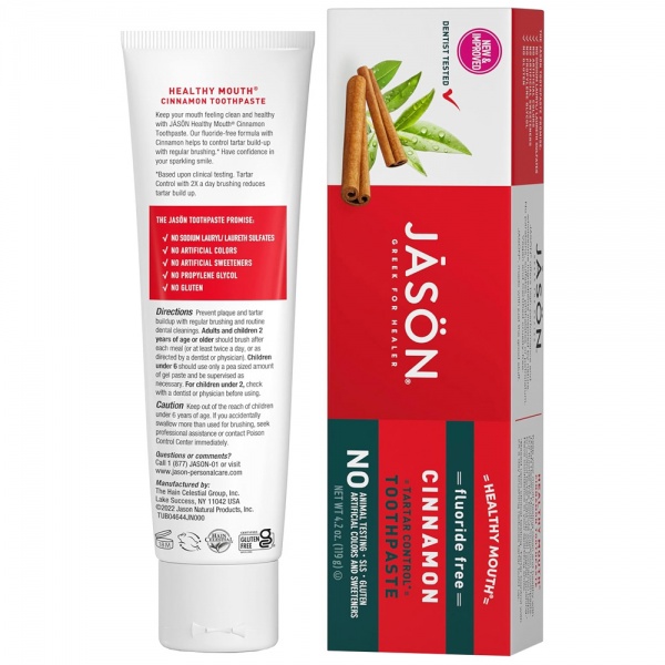 Jason Healthy Mouth Fluoride Free Cinnamon Toothpaste 119g