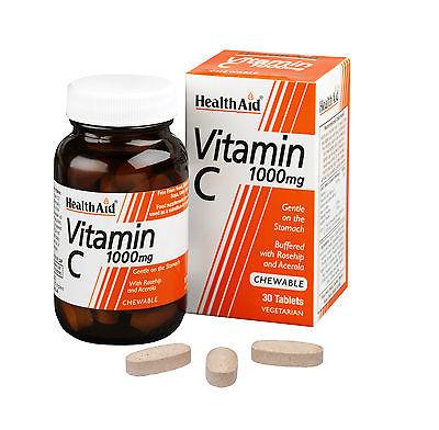 HealthAid Vitamin C 1000mg Chewable 30 Vegetarian Tablets