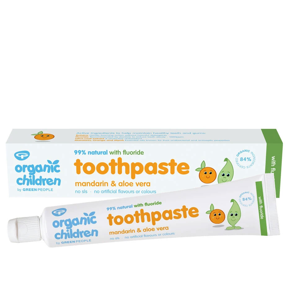 Green People Organic Children Mandarin & Aloe Vera Toothpaste with Fluoride 50ml