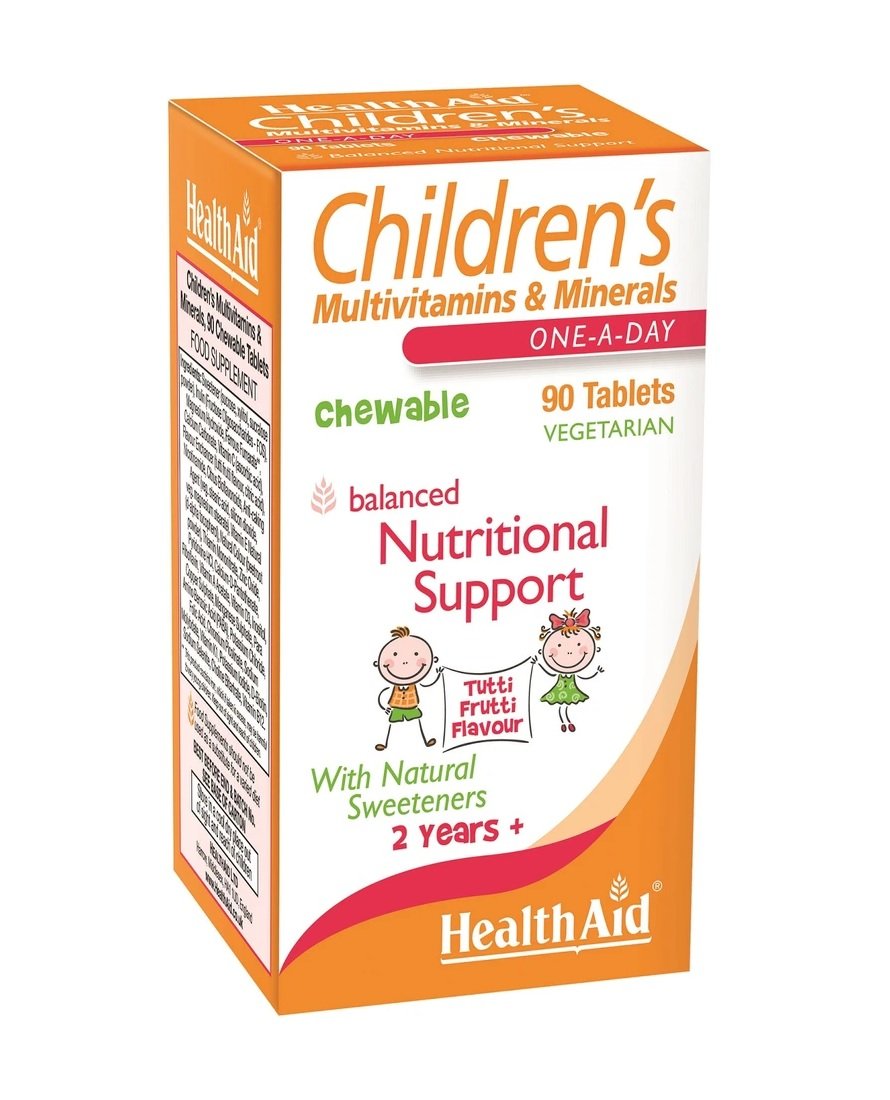 HealthAid Children's MultiVitamins & Minerals - 90 Chewable Vegetarian Tablets