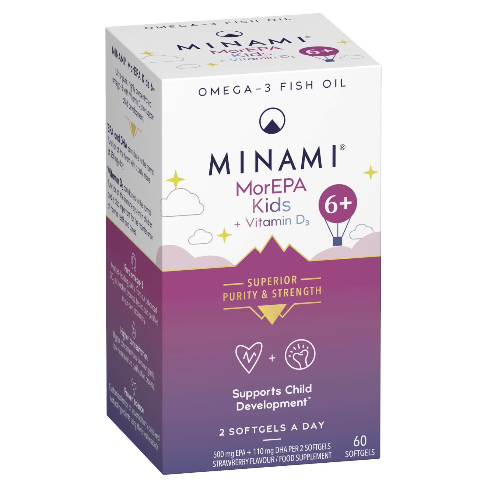 MINAMI MorEPA Kids + Vitamin D3 6+  60 Softgels