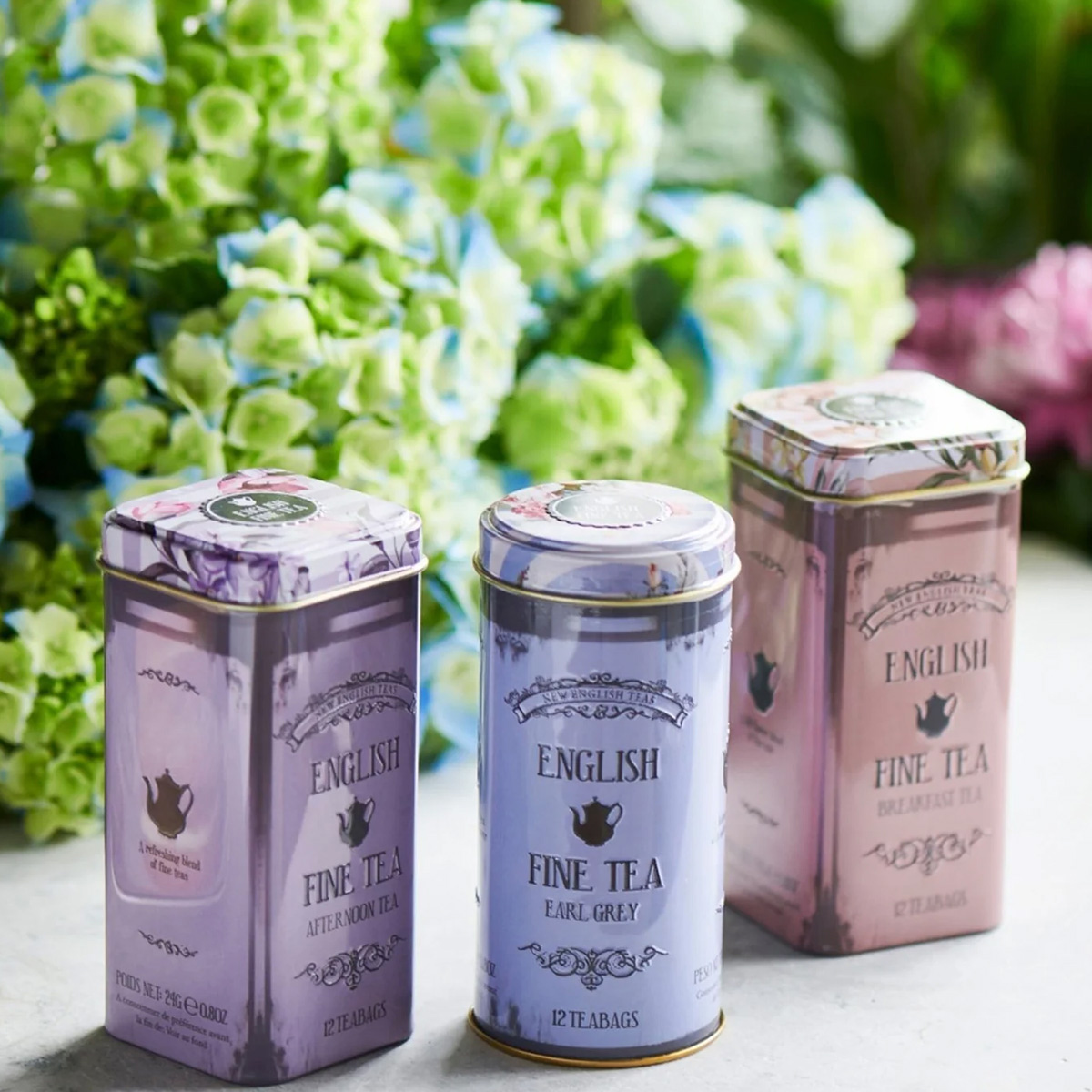 New English Teas Floral Selection Tea Tins Gift with Teabags