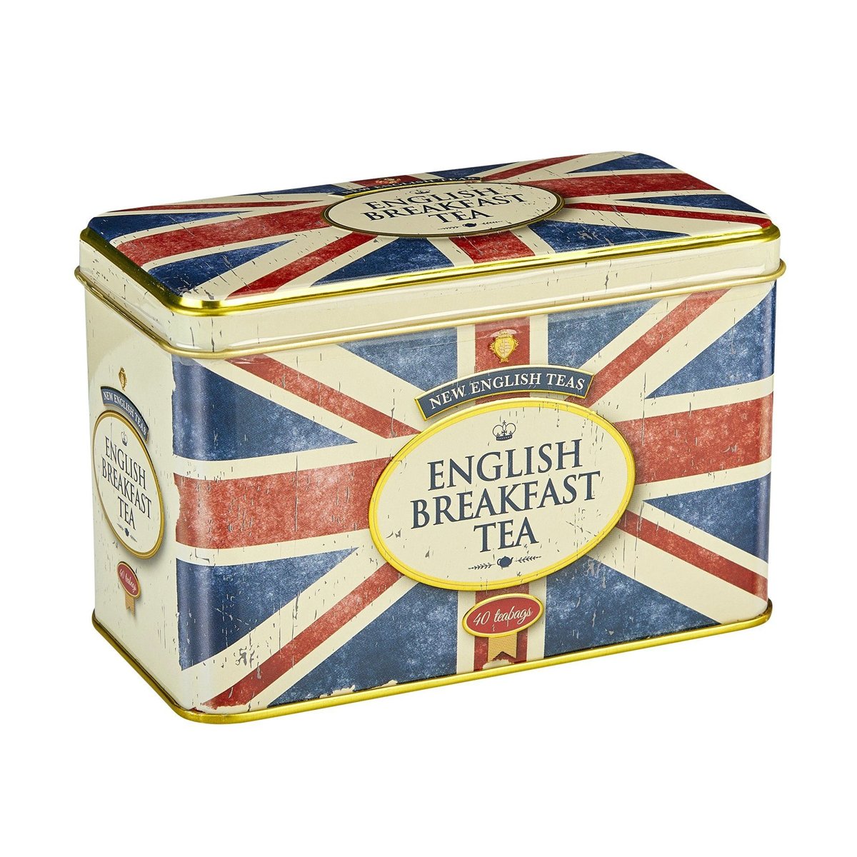 New English Teas Union Jack Tea Tin with 40 English Breakfast Teabags
