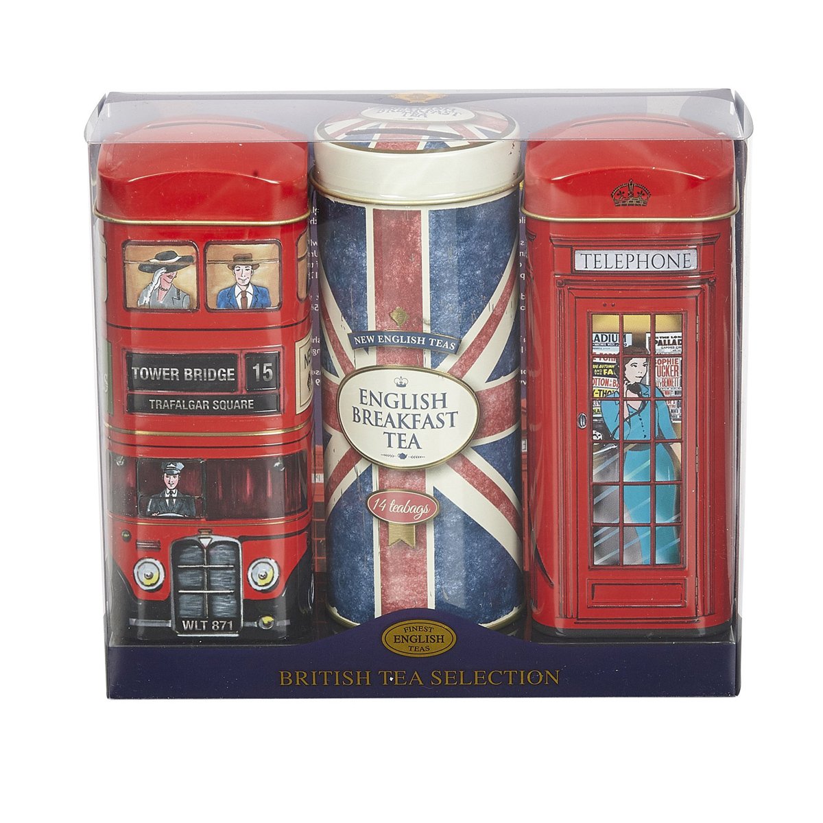 New English Teas Best of British Tall Tea Tin Collection with 42
