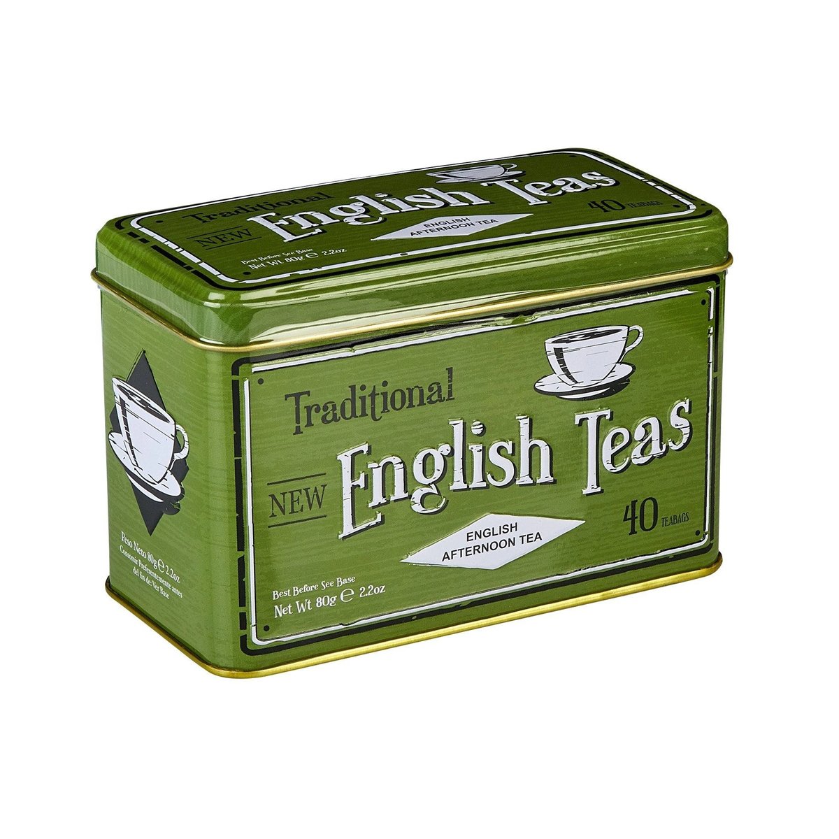 New English Teas Vintage Green English Afternoon Tea Tin 40 Teabags