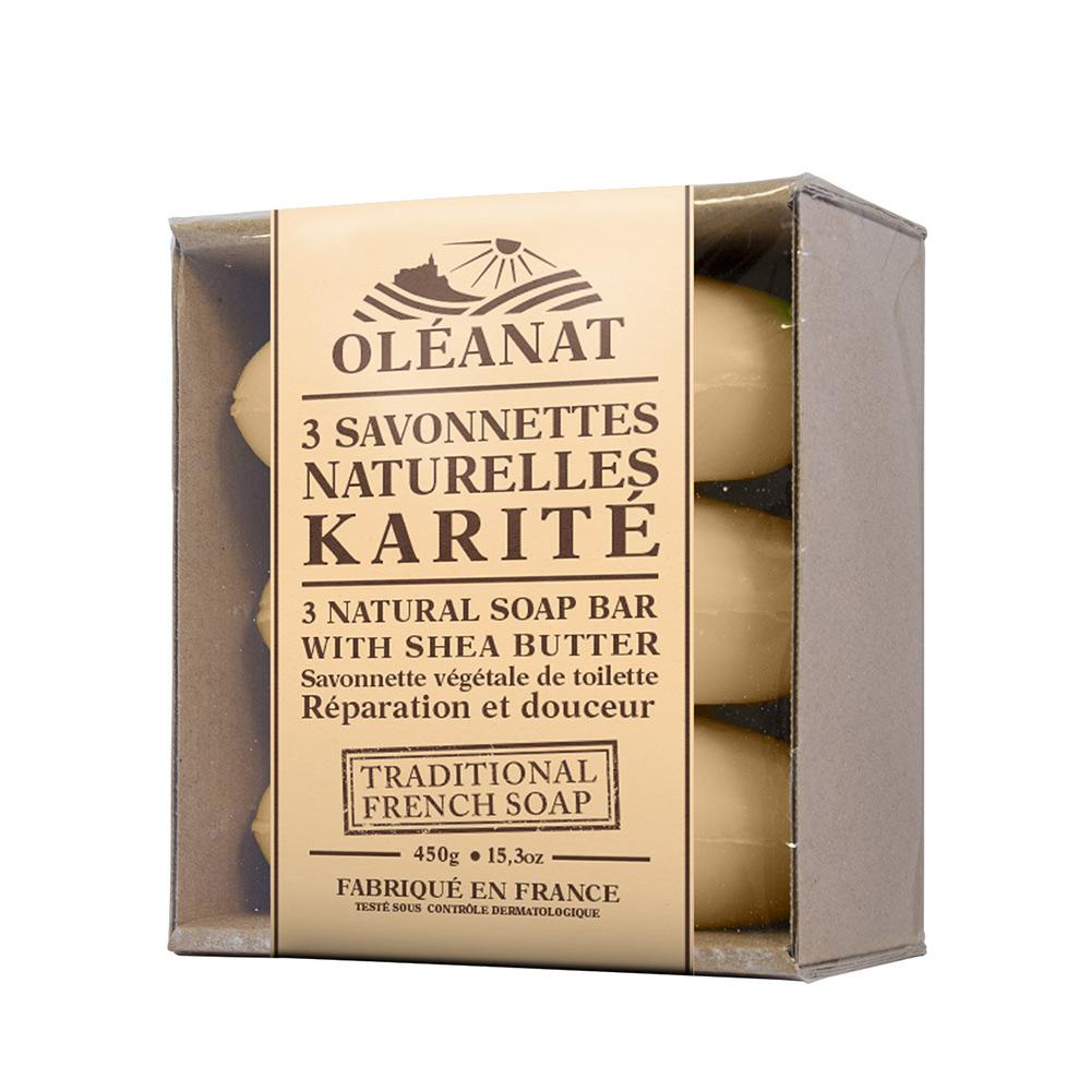 Oleanat Natural French Soap Bars Shea Butter (3x150g)