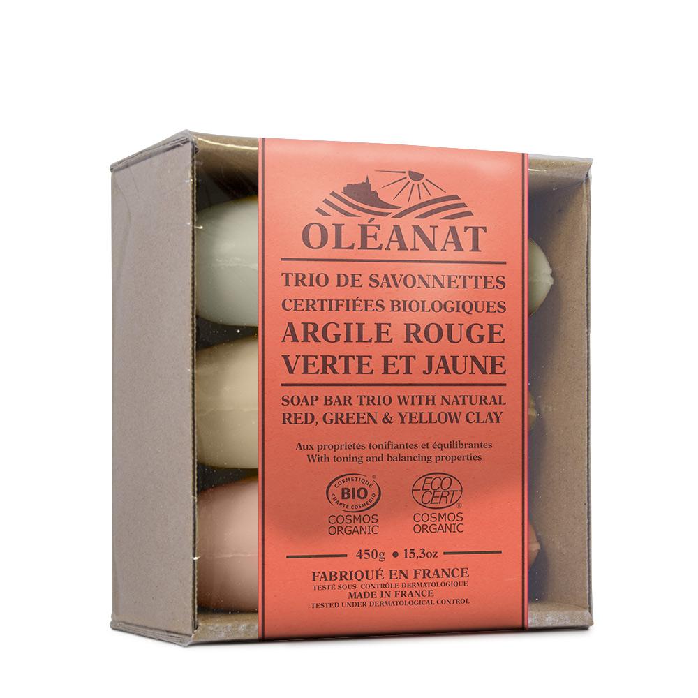 Oleanat Organic 3 Clay Soap Bar (3x150g)