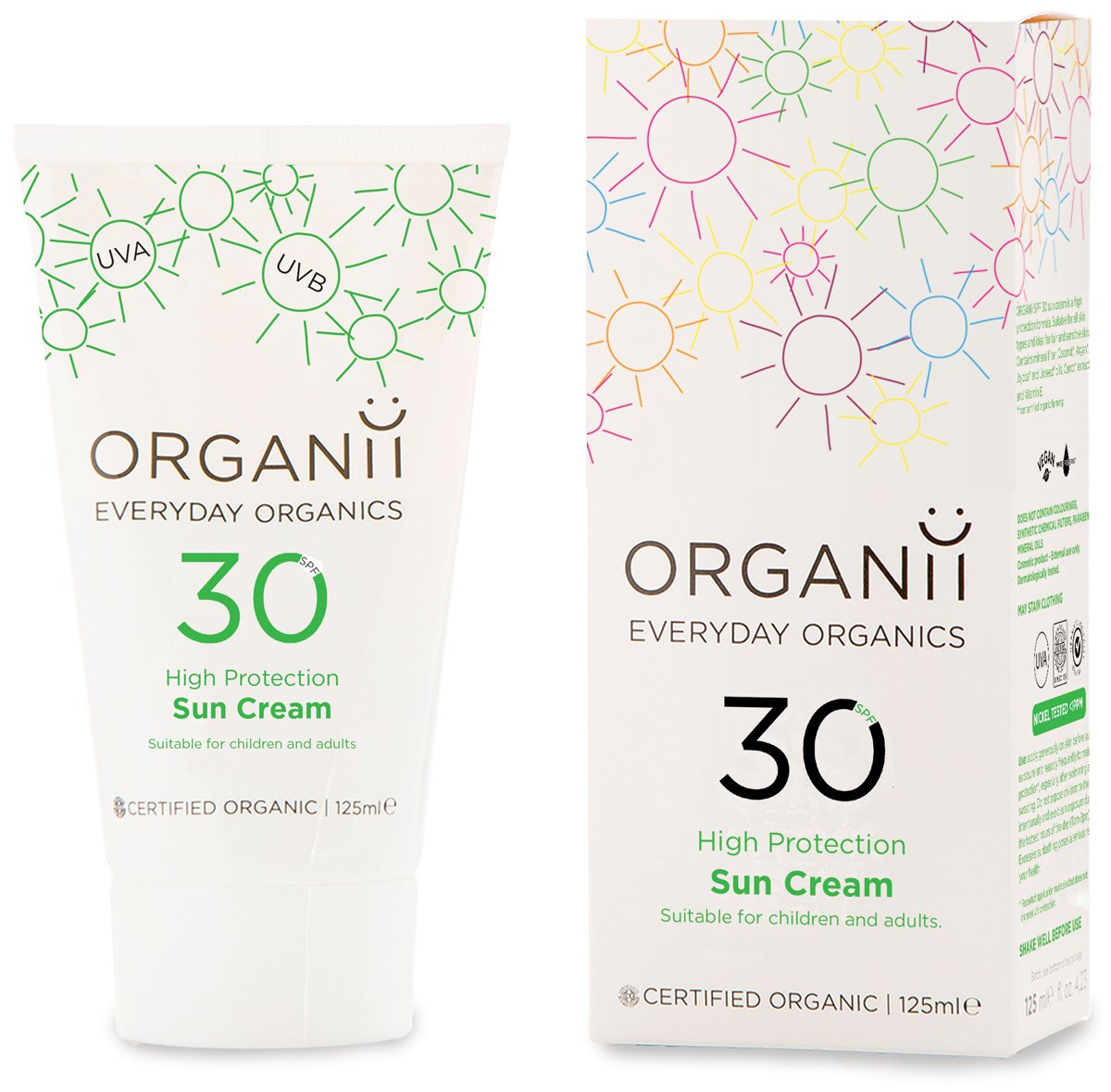 Organii Sun Cream SPF 30 - High Protection - 125ml