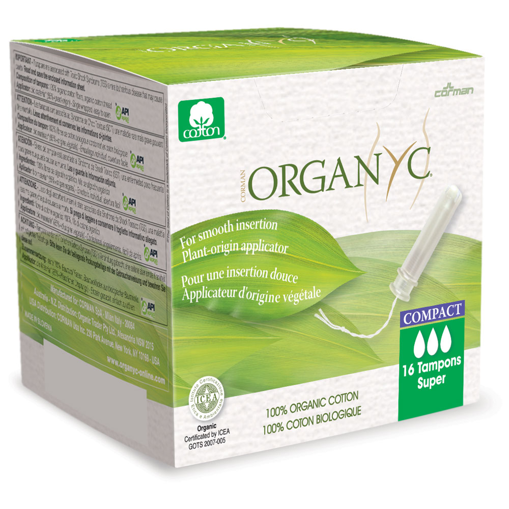 Organyc Organic Cotton Compact Tampon With Applicator - Super 16 Pack