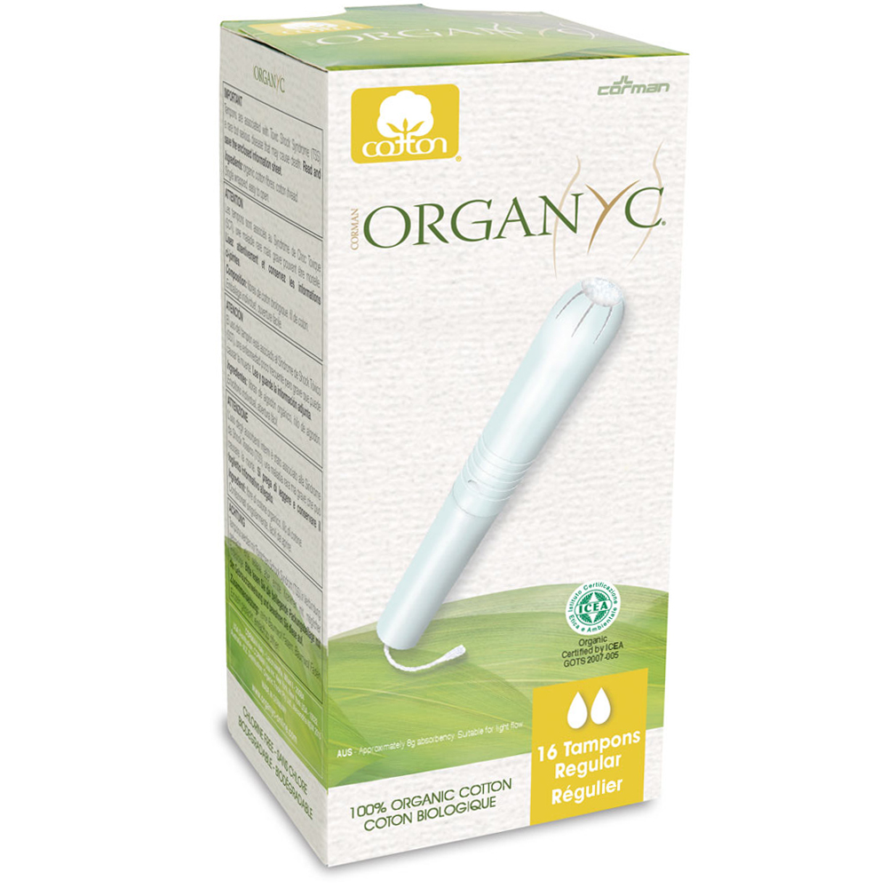 Organyc Organic Cotton Tampons With Applicator - Regular -16 Per Pack