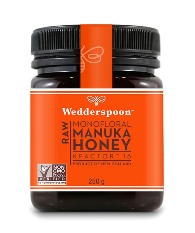 Wedderspoon Raw Monofloral Manuka Honey KFactor 16, 250g/8.8oz