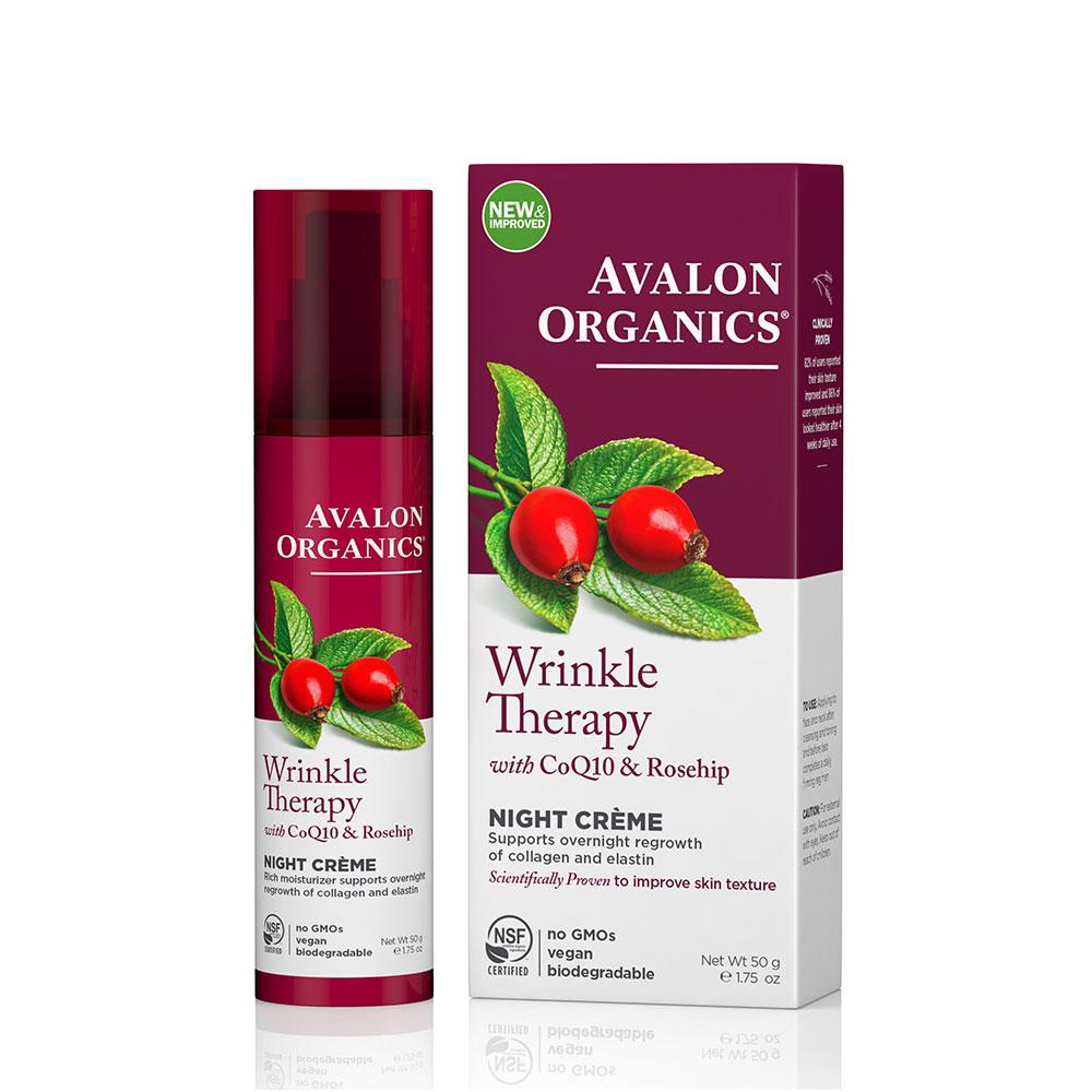 Avalon Organics Wrinkle Therapy Defense Night Creme with CoQ10 & Rosehip 50g