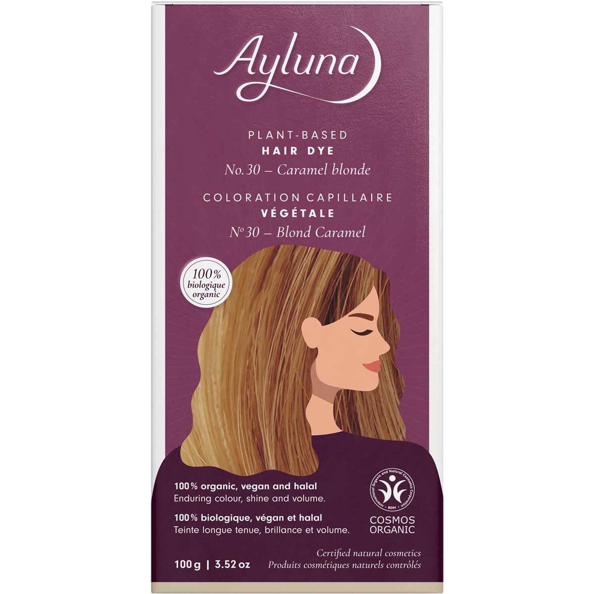 Ayluna Caramel Blonde No.30 Plant-Based Hair Dye 100g