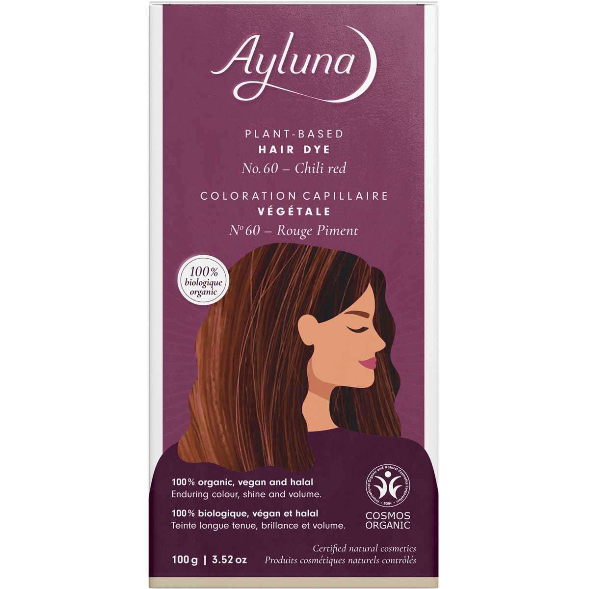 Ayluna Chili Red No.60 Plant-Based Hair Dye 100g