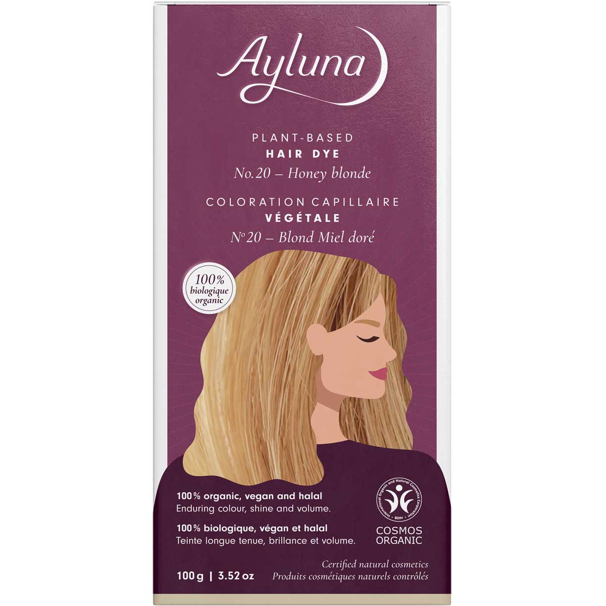Ayluna Honey Blonde No.20 Plant-Based Hair Dye100g