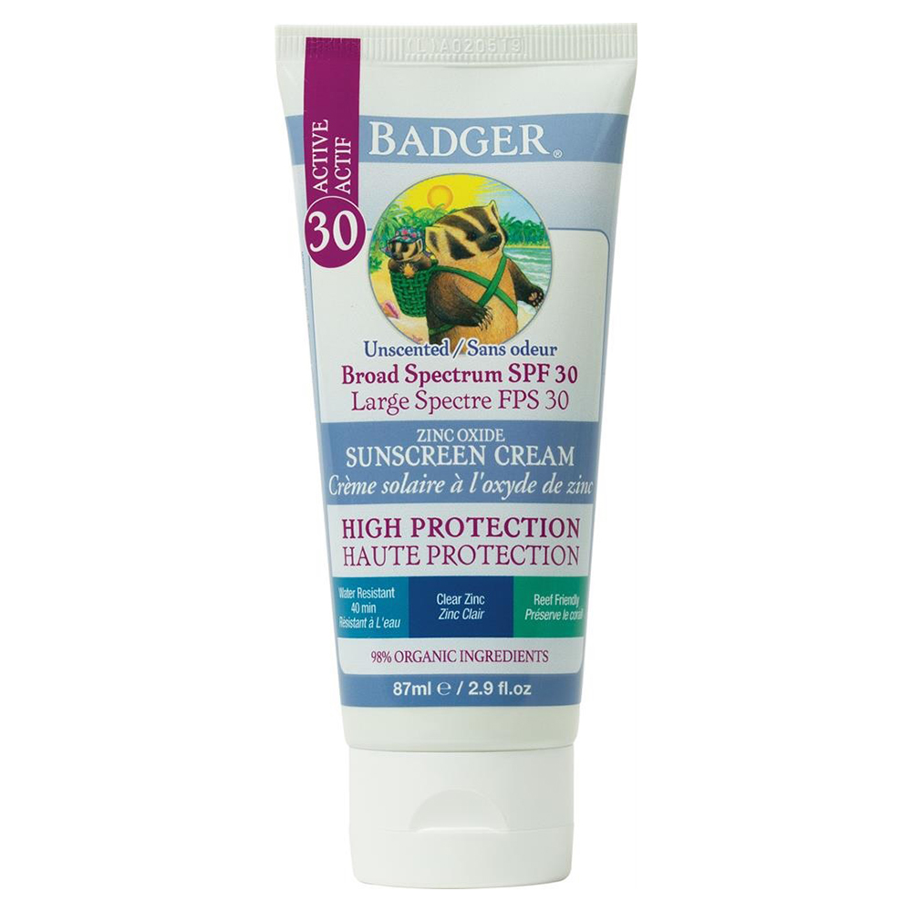 Badger Balm Clear Zinc Sunscreen Cream SPF30 87ml