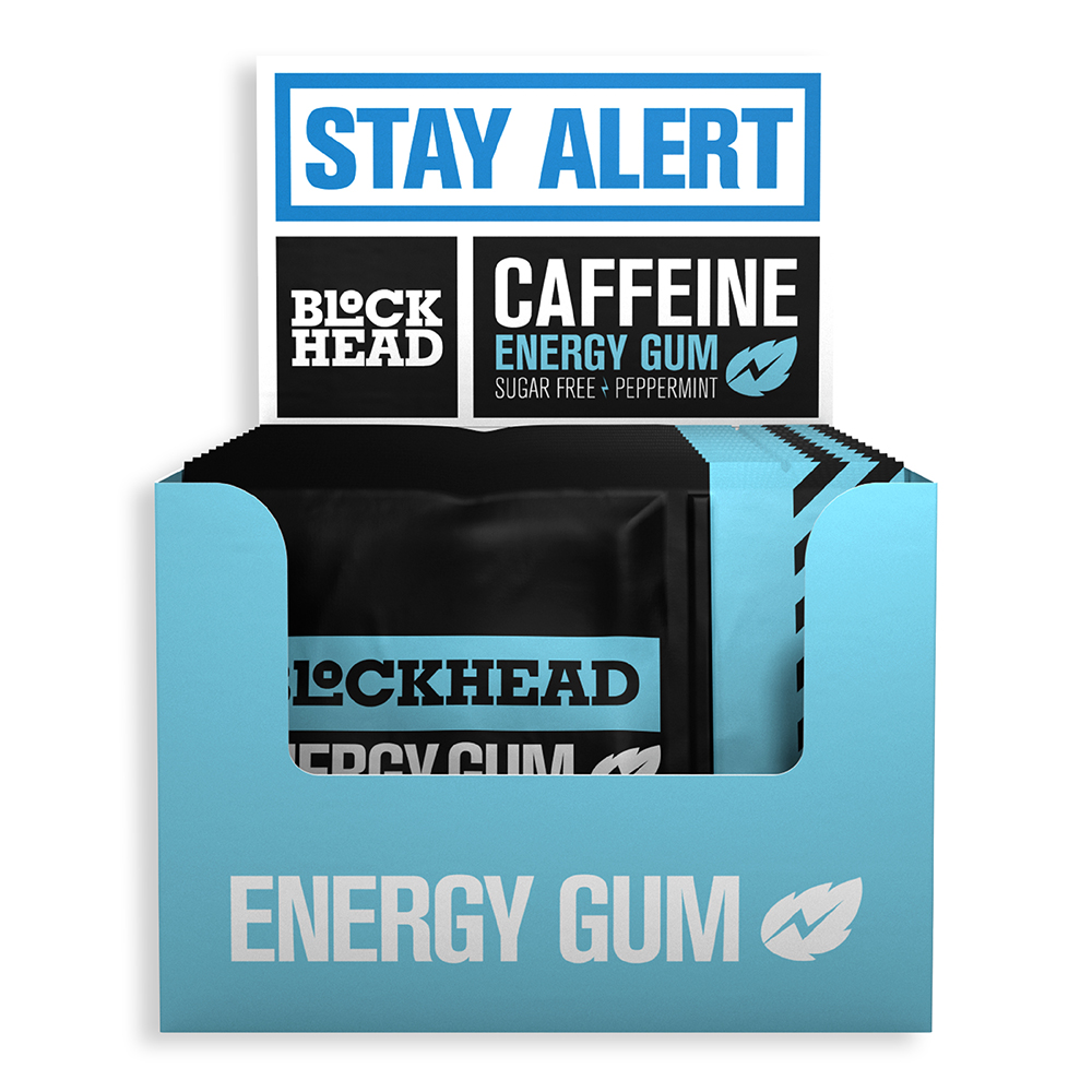 BlockHead Energy Gum 10 pieces - Peppermint Flavour - 12 Pack