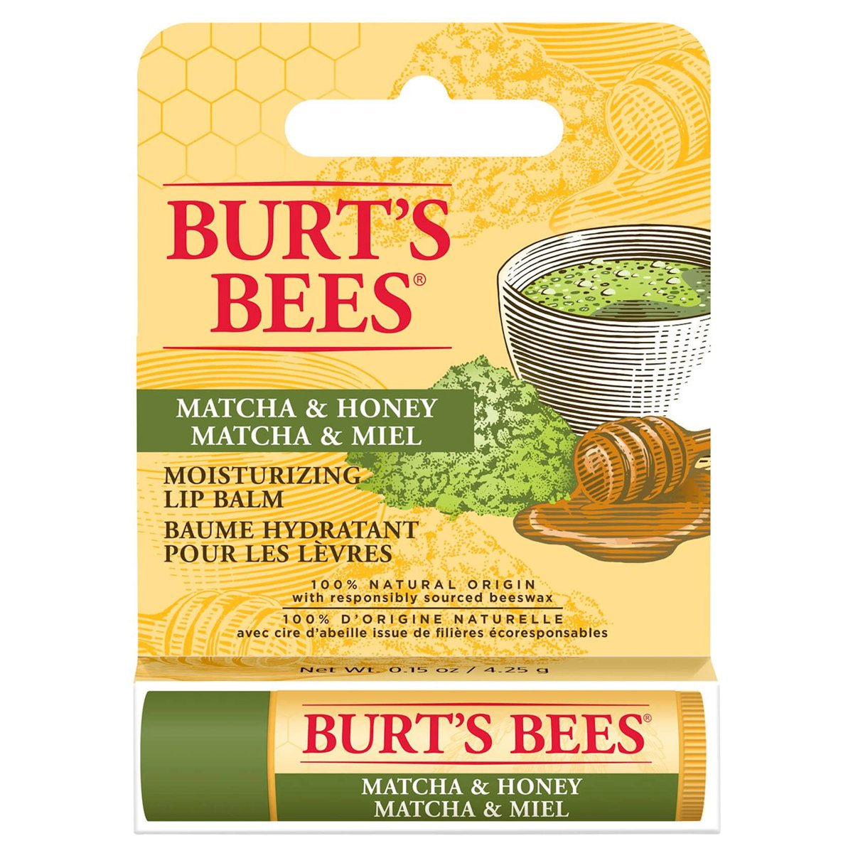 Burt's Bees Matcha & Honey Lip Balm Blister Pack 4.5g
